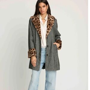 French Mauve ECHO FUR TRIM COAT Size Medium